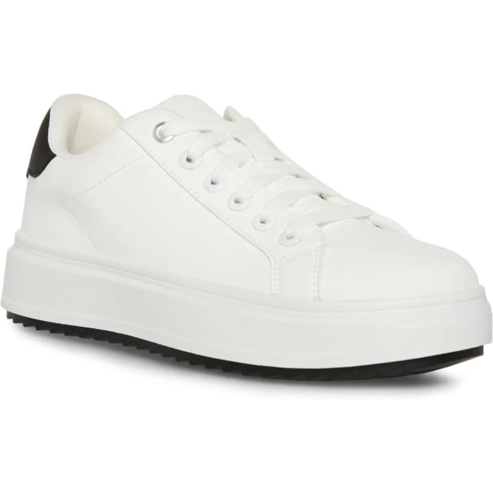 Madden Girl Faux Leather Black and White Jaime Sneaker, Women’s Size 9
